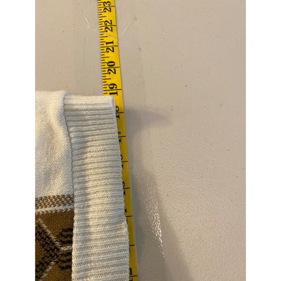 Vintage Waldorf Sportswear Sweater Jacket White & Brown Patterned Zip-Up Large - Picture 7 of 8